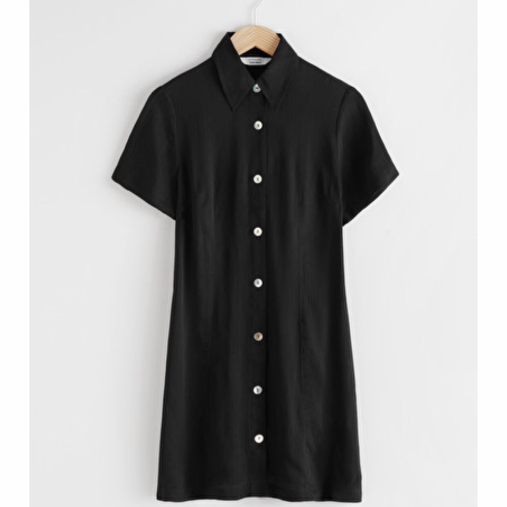 & OTHER STORIES black button mini dress US 6, NWT